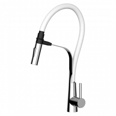 ברז למטבח פיה מגנטית נשלפת סיליקון - לבן