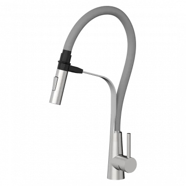 ברז למטבח פיה מגנטית נשלפת סיליקון - אפור