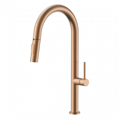 ברז למטבח מינימל פיה נשלפת - רוז גולד