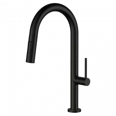 ברז למטבח מינימל פיה נשלפת - שחור מט