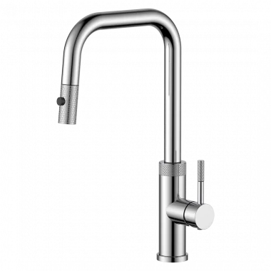 ברז למטבח פיה מעוצבת נשלפת - כרום